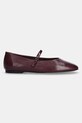 Calvin Klein balerini de piele MARY JANE BALLERINA - LTH HW0HW02307 burgundia SS25