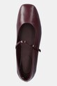 Calvin Klein balerini de piele MARY JANE BALLERINA - LTH burgundia HW0HW02307