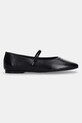Calvin Klein balerini de piele MARY JANE BALLERINA - LTH HW0HW02307 negru SS25
