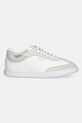 Calvin Klein sneakers din piele CUPSOLE LACE UP - LTH SUE MIX HW0HW02435 alb SS25