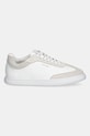 Calvin Klein sneakers din piele CUPSOLE LACE UP - LTH SUE MIX HW0HW02435 alb SS25