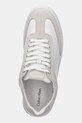 Calvin Klein sneakers din piele CUPSOLE LACE UP - LTH SUE MIX alb HW0HW02435