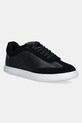 Calvin Klein sneakers din piele CUPSOLE LACE UP - LTH SUE MIX plată negru HW0HW02435