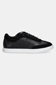 Calvin Klein sneakers din piele CUPSOLE LACE UP - LTH SUE MIX HW0HW02435 negru SS25