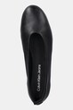 Calvin Klein Jeans balerini de piele BALLERINA LEATHER negru YW0YW01803