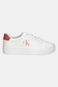 Calvin Klein Jeans sneakersy skórzane BOLD VULC FLATF LOW LTH ML YW0YW01669 biały SS25