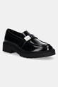Calvin Klein Jeans mocasini de piele FLATFORM SHOE DRIVER HDW piele negru YW0YW01657