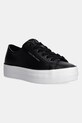 Kožené tenisky Calvin Klein Jeans BOLD VULC FLATF LOW LTH IN platforma čierna YW0YW01633