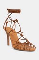 Forte Forte sandali in pelle pelle fiore marrone 13699.F47A.3011
