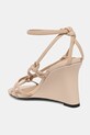 Obuwie Tommy Hilfiger sandały skórzane LEATHER KNOTS WEDGE SANDAL FW0FW08417 beżowy