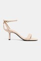 Tommy Hilfiger sandali in pelle LEATHER KNOTS KITTEN SANDAL FW0FW08424 beige SS25