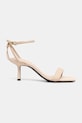 Kožené sandále Tommy Hilfiger LEATHER KNOTS KITTEN SANDAL FW0FW08424 béžová SS25