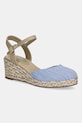 Εσπαντρίγιες Tommy Hilfiger CHAMBRAY MID WEDGE ESPAD υφασμάτινο μπλε FW0FW08477