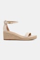 Semišové sandály Tommy Hilfiger SUEDE ANKLE MID WEDGE ESPADRILLE FW0FW08479 béžová SS25