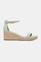 Σανδάλια σουέτ Tommy Hilfiger SUEDE ANKLE MID WEDGE ESPADRILLE FW0FW08479 πράσινο SS25