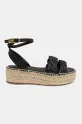 Tommy Hilfiger sandały skórzane LEATHER ROPE REAL ESPAD SANDAL FW0FW08496 czarny SS25
