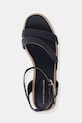 Tommy Hilfiger bőr szandál ANKLE STRAP LEATHER PLATFORM sötétkék FW0FW08497