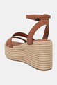 Încălțăminte Tommy Hilfiger sandale de piele ANKLE STRAP LEATHER PLATFORM FW0FW08497 maro