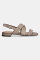Кожени сандали Tommy Hilfiger LEATHER & SUEDE FLAT SANDAL FW0FW08507 бежов SS25