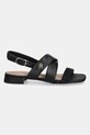 Δερμάτινα σανδάλια Tommy Hilfiger LEATHER & SUEDE FLAT SANDAL FW0FW08507 μαύρο SS25