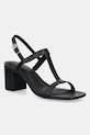 Kožené sandále Tommy Hilfiger LEATHER BLOCK HEEL SANDAL usňová koža čierna FW0FW08532