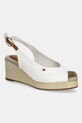 Sandále Tommy Hilfiger FLAG MID WEDGE ESPAD SLINGBACK klinový biela FW0FW08595