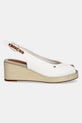Tommy Hilfiger sandały FLAG MID WEDGE ESPAD SLINGBACK FW0FW08595 biały SS25