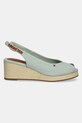 Tommy Hilfiger sandały FLAG MID WEDGE ESPAD SLINGBACK FW0FW08595 zielony SS25