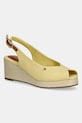 Сандалии Tommy Hilfiger FLAG MID WEDGE ESPAD SLINGBACK кожа жёлтый FW0FW08595