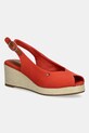 Σανδάλια Tommy Hilfiger FLAG MID WEDGE ESPAD SLINGBACK υφασμάτινο κόκκινο FW0FW08595