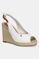 Tommy Hilfiger szandál FLAG HIGH WEDGE ESPAD SLINGBACK koturnus fehér FW0FW08597
