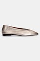Kožené baleríny Tommy Hilfiger SOFT METAL LTHR BALLERINA NO BOW FW0FW08601 zlatá SS25
