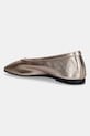 Kožené baleríny Tommy Hilfiger SOFT METAL LTHR BALLERINA NO BOW zlatá FW0FW08601