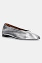 Tommy Hilfiger balerini de piele SOFT METAL LTHR BALLERINA NO BOW argintiu FW0FW08601