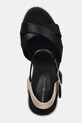 Σανδάλια Tommy Hilfiger SATIN HIGH WEDGE ESPADRILLE μαύρο FW0FW08602