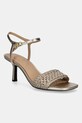 Σανδάλια Tommy Hilfiger METALLIC LTHR KITTEN SANDAL απομίμηση λείου δέρματος χρυσαφί FW0FW08611