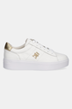 Δερμάτινα αθλητικά παπούτσια Tommy Hilfiger PLATFORM COURT SNEAKER METALLICS FW0FW08648 λευκό SS25