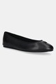 Tommy Hilfiger balerini de piele TH HARDWARE LEATHER BALLERINA negru FW0FW08654