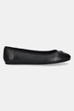 Tommy Hilfiger balerini de piele TH HARDWARE LEATHER BALLERINA FW0FW08654 negru SS25