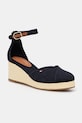Espadrilky Tommy Hilfiger FLAG CLOSED TOE MID WEDGE ESPAD klinový tmavomodrá FW0FW08657