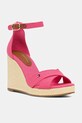 Tommy Hilfiger sandały FLAG HIGH WEDGE ESPAD CRISSCROSS pozostałe różowy FW0FW08661