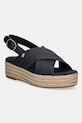 Сандалі Tommy Hilfiger DENIM ESPADRILLE PLATFORM SANDAL лицьова шкіра темно-синій FW0FW08669