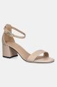 Tommy Hilfiger sandały skórzane LEATHER ANKLE STRAP HEEL SANDAL słupek beżowy FW0FW08673