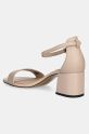 Obuwie Tommy Hilfiger sandały skórzane LEATHER ANKLE STRAP HEEL SANDAL FW0FW08673 beżowy