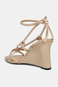 Scarpe Tommy Hilfiger sandali in pelle METAL LEATHER KNOTS WEDGE SANDAL FW0FW08801 oro