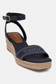 Σανδάλια Tommy Hilfiger TOMMY HILFIGER ESPAD MID WEDGE υφασμάτινο σκούρο μπλε FW0FW08805