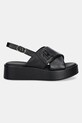 Kožne sandale Tommy Hilfiger TH LOGO HW PADDED LEATHER SANDAL FW0FW08808 crna SS25
