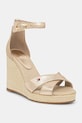 Tommy Hilfiger sandale FLAG METALLIC HIGH WEDGE ESPAD coturn aur FW0FW08811