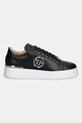 Шкіряні кросівки Philipp Plein Nappa Lo-Top Hexagon USC0670.PLE010N.02 чорний SS25