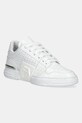 Philipp Plein sneakers din piele Hexagon Croco Printed Leather platformă alb USC0695.PLE010N.01